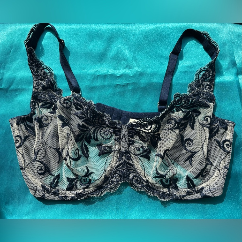 Soma Midnight Blue Floral Lace Bra